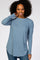 Denim Blue Long Sleeve Ribbed Top