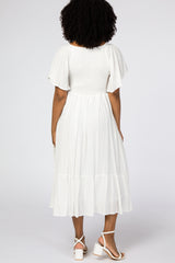 Ivory Smocked Ruffle Dress