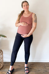 Black Maternity Band Jogger Pants