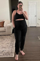 Black Maternity Band Jogger Pants