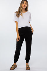 Black Maternity Band Jogger Pants