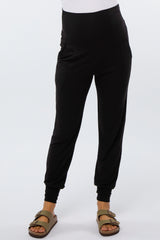 Black Maternity Band Jogger Pants