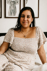 Ivory Floral Smocked Maxi Dress