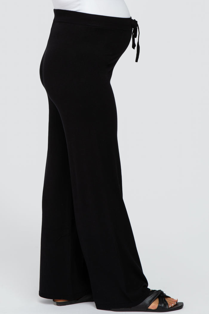 Black Sweater Knit Maternity Pants