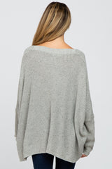 Grey Speckled Oversized Maternity Sweater