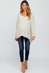 Ivory Speckled Oversized Maternity Sweater