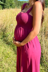 Magenta Sleeveless Wide Leg Maternity Jumpsuit
