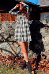 Forest Green Plaid Knit Dress