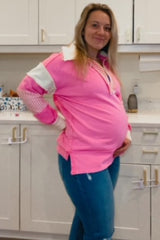 Blue Frayed Wide Leg Cropped Maternity Jeans