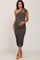 Forest Green Floral One Shoulder Ruched Maternity Midi Dress