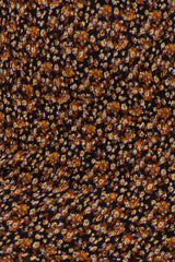 Black Floral Smocked Fitted Mini Dress