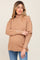 Camel Button Accent Turtleneck Maternity Sweater