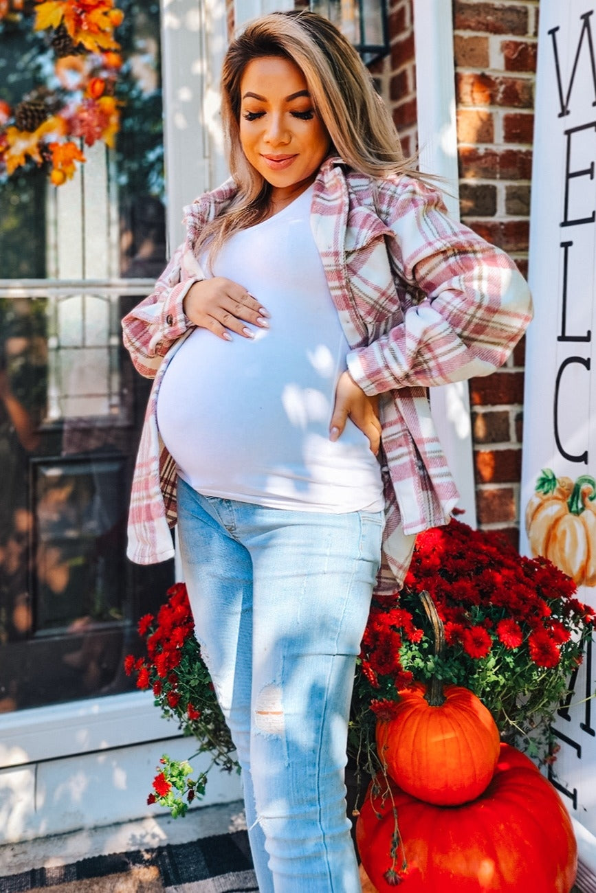 Beige Chunky Knit Oversized Maternity Cardigan