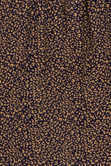 Black Leopard Print Square Neck Smocked Midi Dress