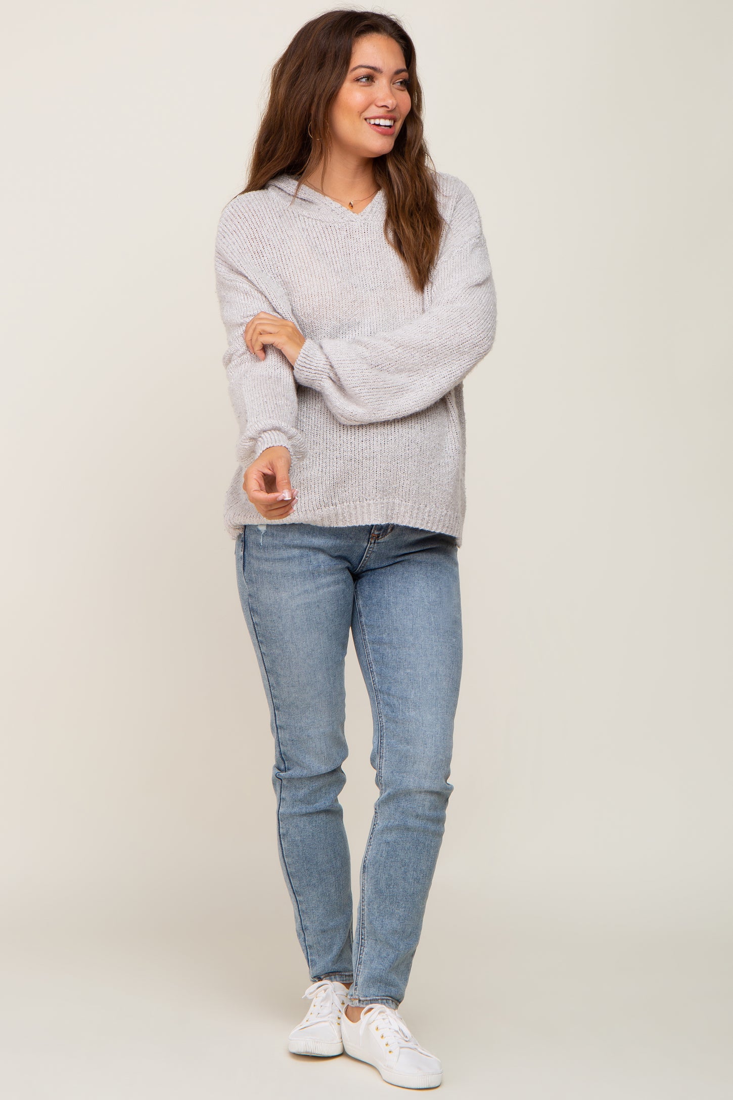 Light Blue Slightly Distressed Maternity Skinny Jeans