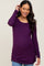 Plum Brushed Knit Ruched Maternity Top
