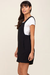 Black Square Neck Elastic Strap Romper