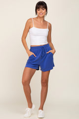 Royal Blue Drawstring Waist Shorts