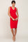 Red Basic V-Neck Sleeveless Dress