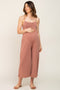 Mocha Square Neck Wide Leg Maternity Jumpsuit