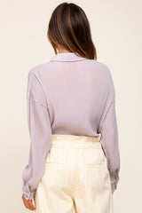 Light Grey Plisse Chiffon Blouse