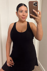Black Tennis Racerback Romper Dress