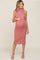 Mauve Ribbed Sleeveless Mock Neck Maternity Midi Dress