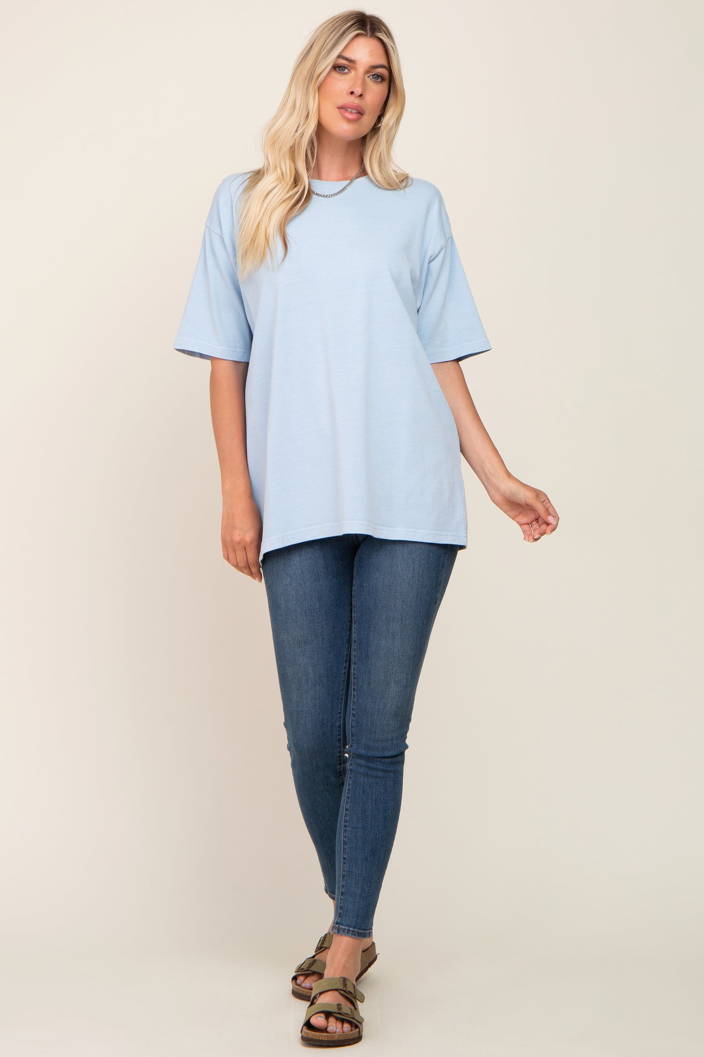 Light Blue Basic Oversized T-Shirt
