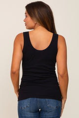 Black Ribbed Basic Maternity Tank