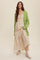 Lime Green Cable Knit Accent Cardigan