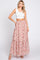 Pink Smocked Waist Tiered Maxi Skirt