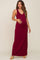 Burgundy Soft Knit Maternity Maxi Dress