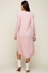 Light Pink Button Front Knit Cardigan