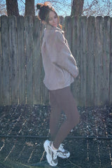 Mocha Colorblock Fleece Maternity Shirt Jacket