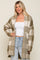 Olive Plaid Shawl Cardigan