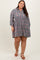 Teal Floral Paisley Button Up Plus Dress