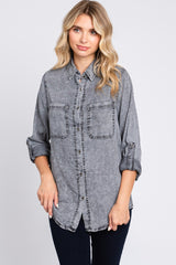 Charcoal Chambray Rolled Cuff Shirt