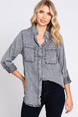 Charcoal Chambray Rolled Cuff Shirt