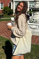 Cream Turtleneck Boucle Sweater