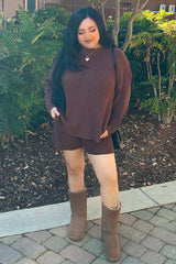 Brown Sweater and Short Set