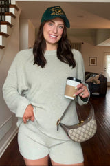 Sage Sweater and Short Maternity Set
