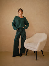 Green Asymmetrical Sweater