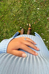 Light Blue Ribbed Sleeveless Dress Cardigan Maternity Set