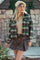 Brown Green Checker Plaid Shacket