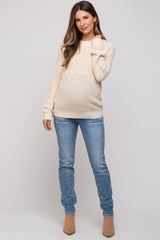 Cream Open Knit Maternity Sweater