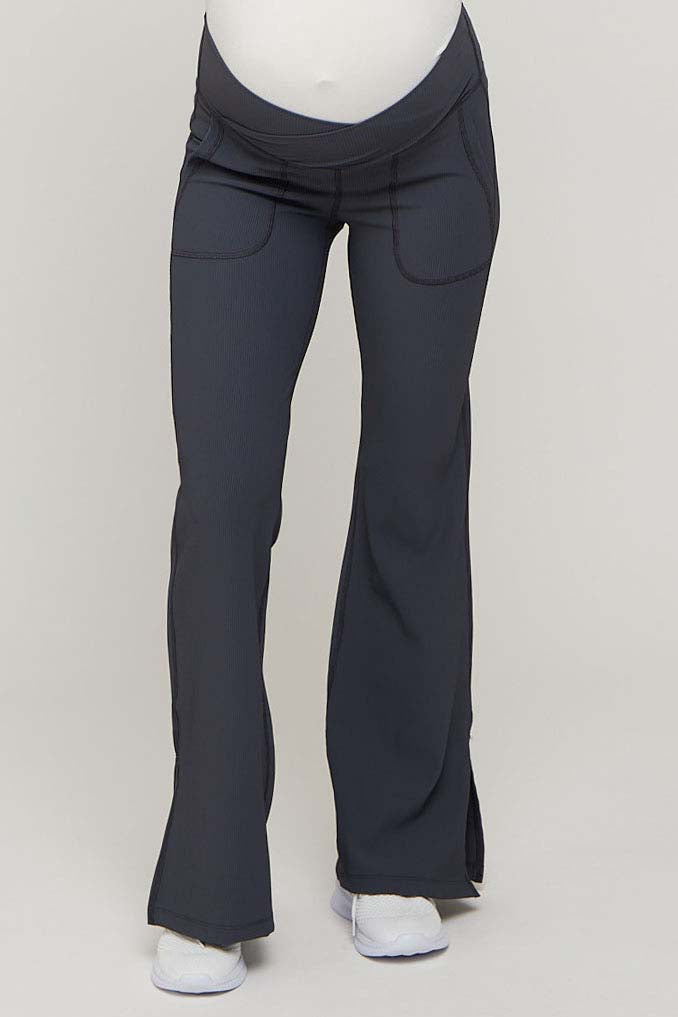 Charcoal  V-Waist Ribbed Bootcut Maternity Leggings