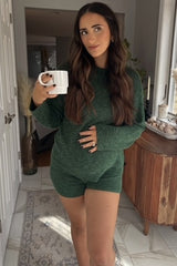 Forest Green Sweater Short Maternity Set