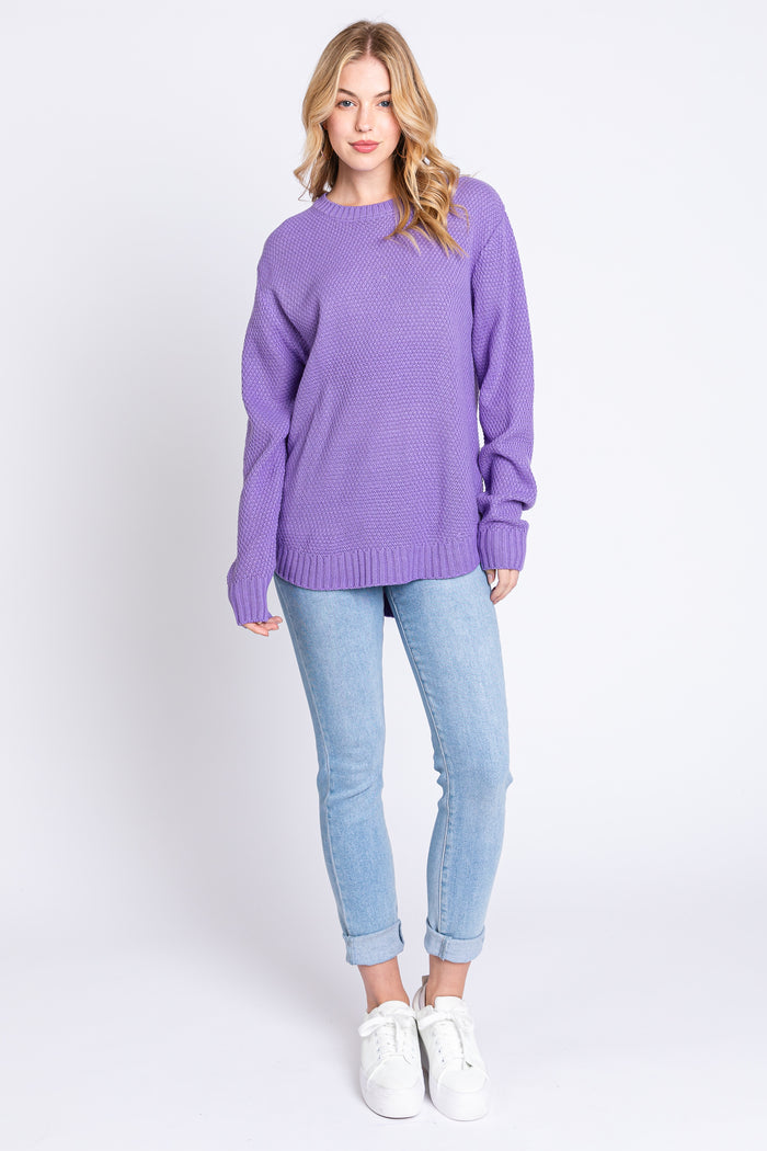 Lavender Knit Pullover Sweater