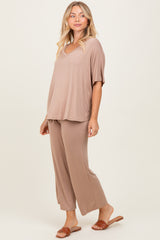 Mocha Cropped Pant Set