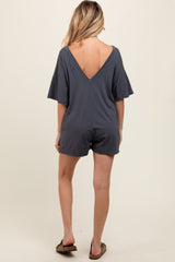 Charcoal Basic Maternity Romper